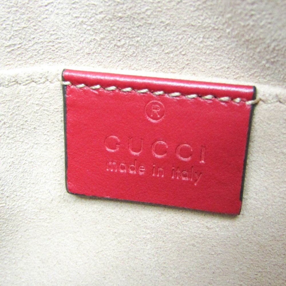 GUCCI Red Leather GG Marmont Shoulder Bag - Picture 10 of 12